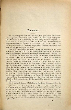 Bewegung der Bevölkerung im Königreiche Bayern : Jahresbericht. 1876