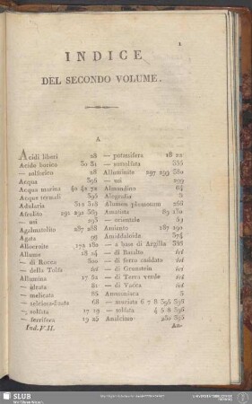 Indice Del Secondo Volume