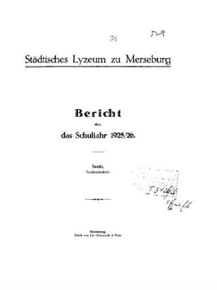 1925/26: Bericht ... - 1925/26