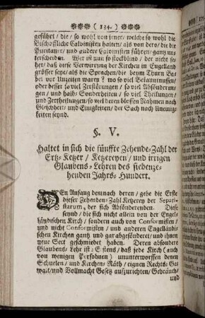 §. V. Haltet in sich die fünffte Zehende-Zahl der Ertz-Ketzer [...]