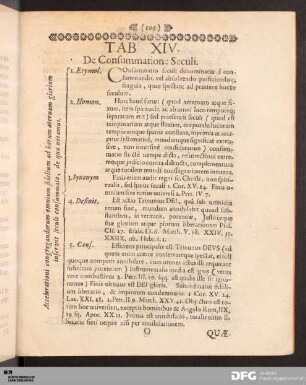Tab. XIV. De Consummatione Seculi.