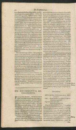 De Argumentis Adversariorum.