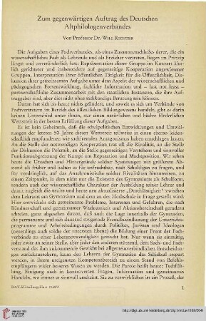 12: Zum gegenwärtigen Auftrag des Deutschen Altphilologenverbandes