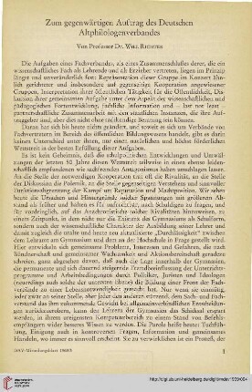 12: Zum gegenwärtigen Auftrag des Deutschen Altphilologenverbandes