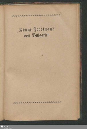 König Ferdinand von Bulgarien