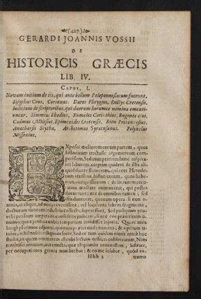 Gerardi Joannis Vossii De Historicis Graecis Lib. IV.