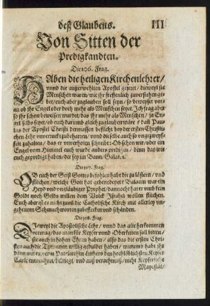 Von Sitten der Predigkandten.