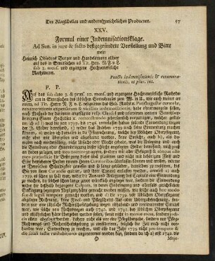 57-74, XXV. Formul einer Judemnisationsklage. - XXVII. Formul eines Processus in causa testamentaria.
