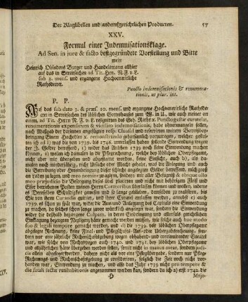 57-74, XXV. Formul einer Judemnisationsklage. - XXVII. Formul eines Processus in causa testamentaria.