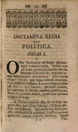 Dictamina Seu Scita Variæ Doctrinæ, Politicæ, Moralis, Stoicæ, Christianæ Et Spiritualis