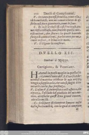 Duello XII. Invitar à Nozze.