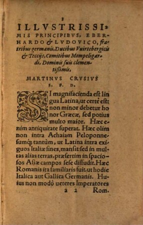 Martini Crvsii grammaticae graecae, cum latina congruentis, pars .... 1