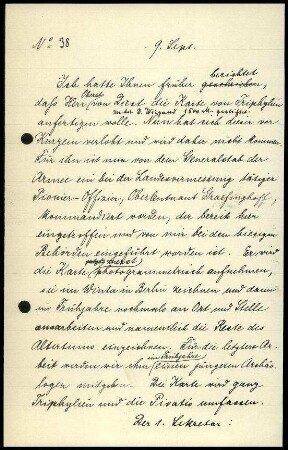 Bericht des ersten Sekretars an die Zentral-Direktion