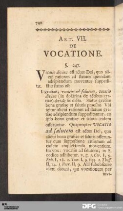 Art. VII. De Vocatione.