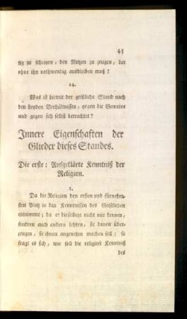 Innere Eigenschaften der Glieder dieses Standes