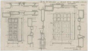 Fischer, Theodor; München; Bayerische Geschützwerke - Speiseraum - Äußere Türen (Grundrisse, Ansichten, Schnitte)