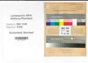 Entnazifizierung Bernhard Kockentiedt , geb. 15.12.1895 (Schlosser)