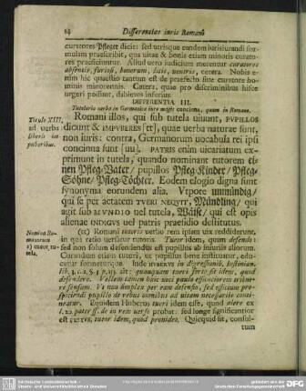 Differentia III. Tutelaria verba in Germanico jure magis concinna, quam in Romano