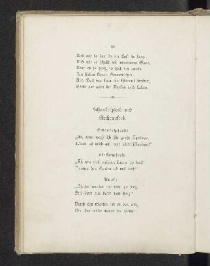 Schaukelpferd und Steckenpferd.
