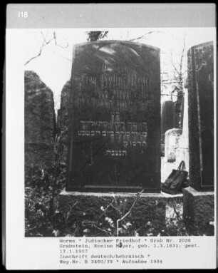 Grabstein von Rosine Meyer (gestorben 1907.01.17)