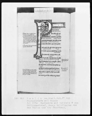 Paulusbriefe mit Glossen — Initiale P (aulus), Folio 117verso