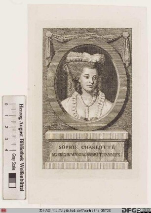Bildnis Charlotte (Sophie Ch.), Königin von Großbritannien u. Irland, geb. Prinzessin von Mecklenburg-Strelitz