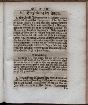VI. Entzündung der Augen