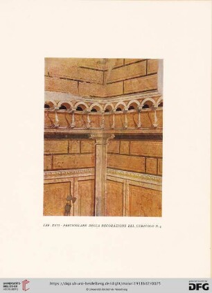 Tav. XVII: Particolare della decorazione del cubicolo N.3