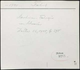 Maschinen-Fabrique von Schneider
