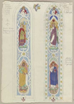 Nach den Fenstern der Kapelle San Giovanni Battista in der Unterkirche der San Francesco in Assisi
