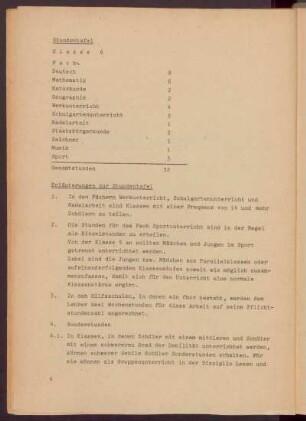 Stundentafel