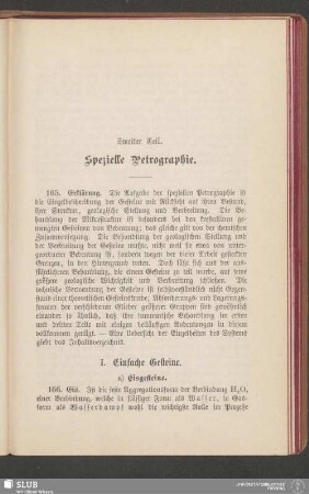 Zweiter Teil. Spezielle Petrographie