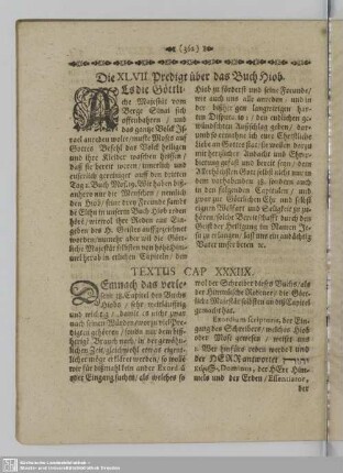 Die XLVII. Predigt über das Buch Hiob