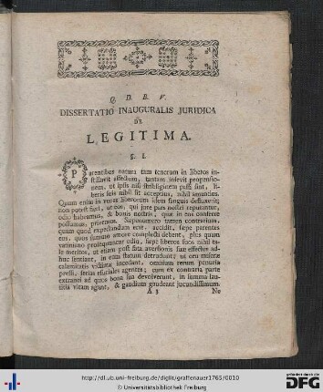 Dissertati Inauguralis Juridica De Legitima.