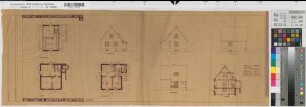 Einfamilienhaus Westfalennorm 1630A Grundrisse, Ansichten, Schnitt (1935) 1 : 100 30 x 83 Pause Westfälische Heimstätte Dortmund Wohnungsgesellschaft Münsterland