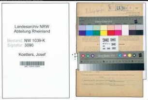 Entnazifizierung Josef Koetters , geb. 12.07.1899 ()