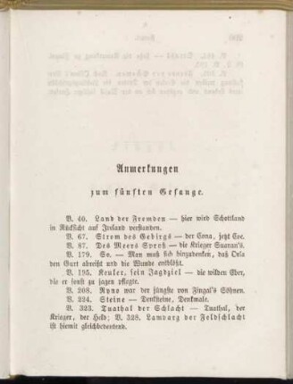 Anmerkungen zum fünften Gesange.