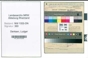 Entnazifizierung Ludger Derksen , geb. 22.04.1901 (Dreher)