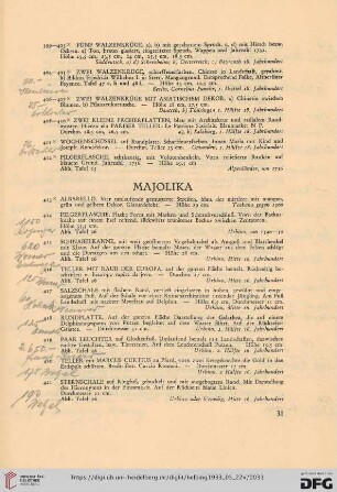 Majolika (Nr. 413-450)