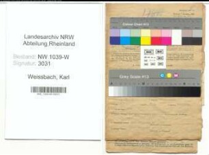 Entnazifizierung Karl Weissbach , geb. 27.04.1904 (Chemiker)