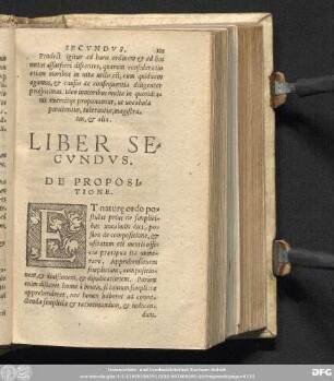 Liber Secundus. De Propositione.