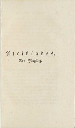 Alcibiades, Der Jüngling