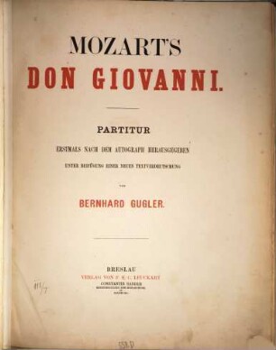 Don Giovanni : [KV 527]