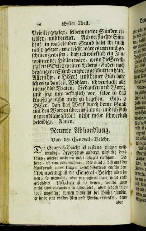 Neunte Abhandlung. Von der General-Beicht