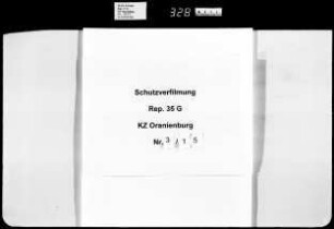 Schutzhaft namentlich genannter Häftlinge, Buchstabe Ho-Hu