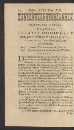 Disputatio Octava.