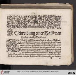 Beschreibung einer Raiß/von Lindaw nach Maylland