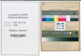 Entnazifizierung Heinrich Magolei , geb. 11.06.1888 (Einzelhandel)