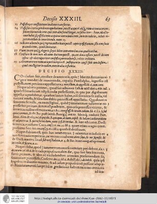 Decisio XXXIII