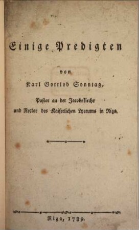 Einige Predigten